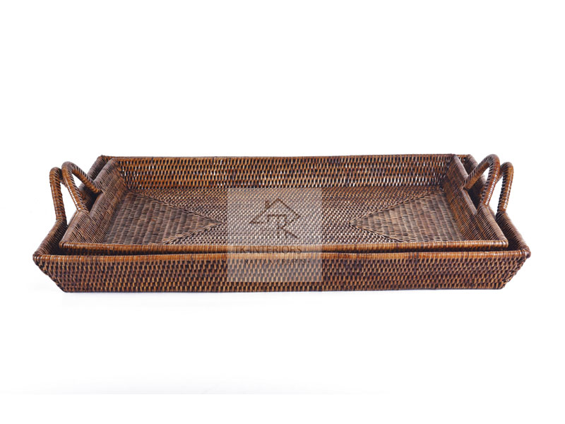 Detailed view of rattan weave pattern